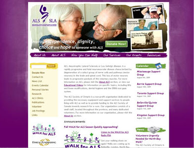 ALSOntario - Screenshot - Homepage